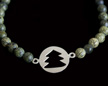 Pulsera Piedras Diversas Verdes con Arbolito en Plata